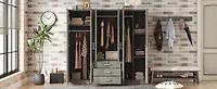Streamdale 6-Doors Wooden Wardrobe Storage for Bedroom, with Big Drawers, White