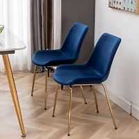 Simplie Fun Modern Velvet Dining Chair, Set of 2, Blue