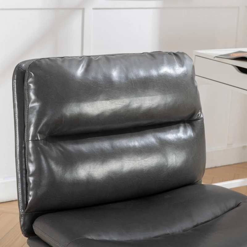 Simplie Fun Adjustable Swivel Criss-Cross Chair, Wide Seat/ Office Chair /Vanity Chair, Gray