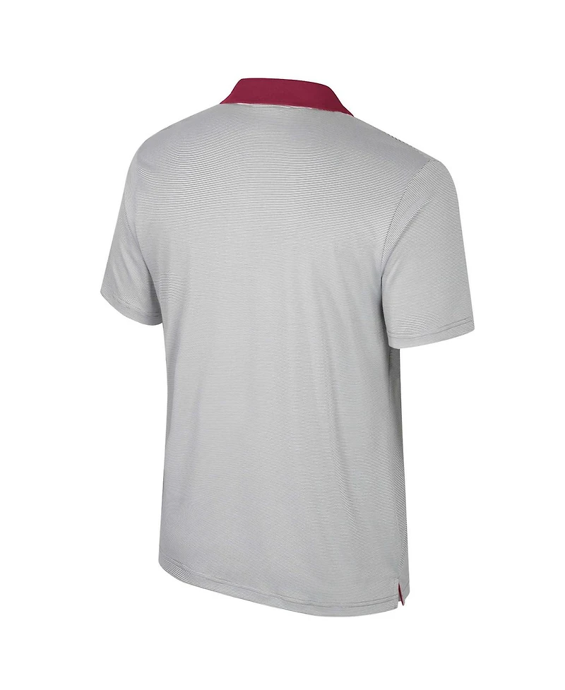 Colosseum Men's Gray Florida State Seminoles Big Tall Tuck Striped Polo Shirt