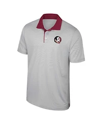 Colosseum Men's Gray Florida State Seminoles Big Tall Tuck Striped Polo Shirt