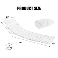Streamdale Premium 72.8" Uv-Resistant Outdoor Chaise Lounge Cushions (2 Pack)