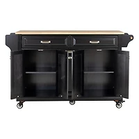 Streamdale Cambridge Natural Wood Top Kitchen Island with Storage