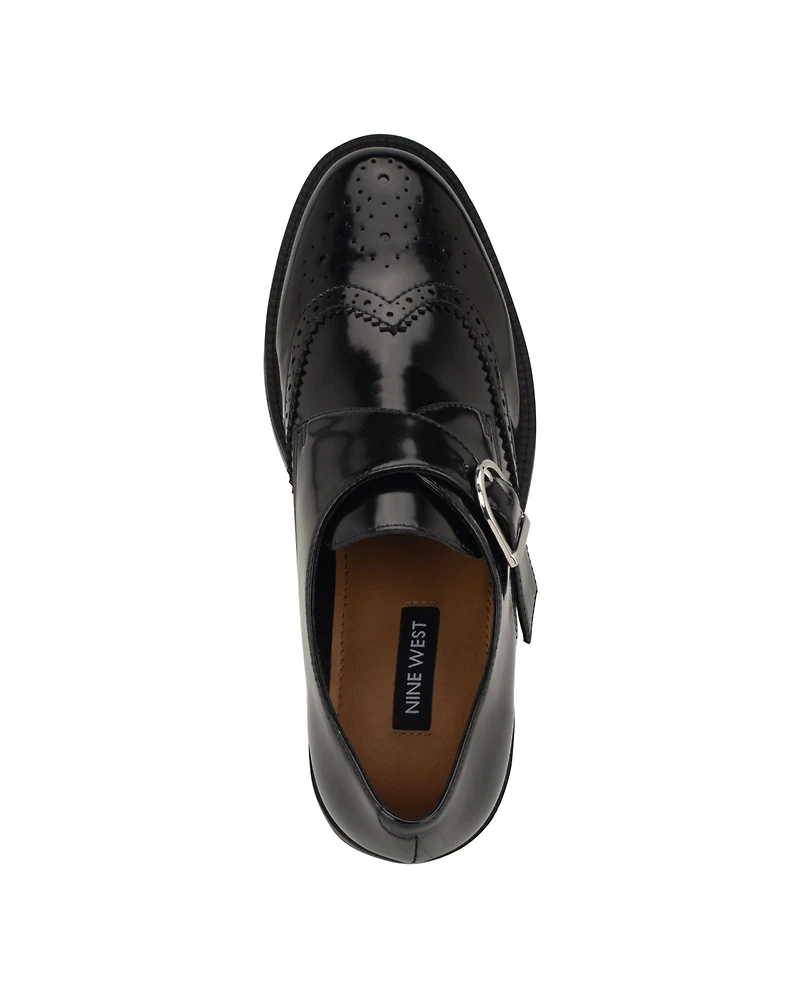 Nine West Women's Smythe Wingtip Buckle Oxfords