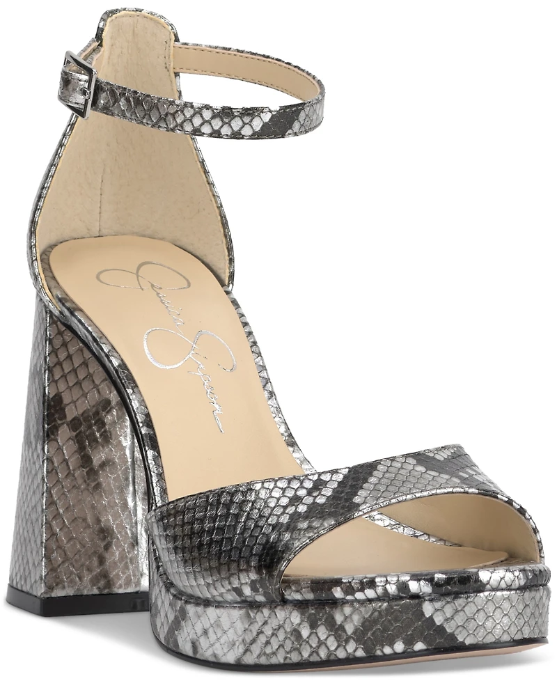 Jessica Simpson Women's Kaliah Ankle-Strap Block-Heel Dress Sandals