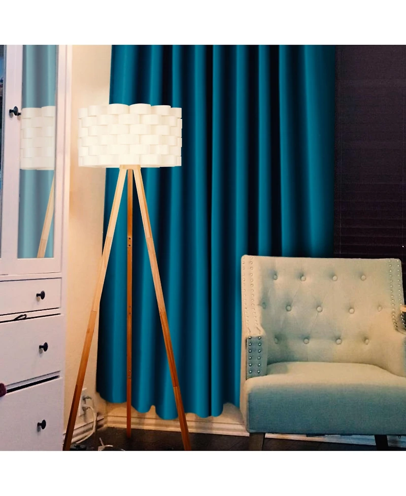 Bijou 60" Tripod Led Floor Lamp with Novelty Woven Shade