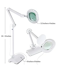 Lightview Pro Led 2-in-1 Magnifier Floor or Desk Lamp (2.25x) 5 Diopter