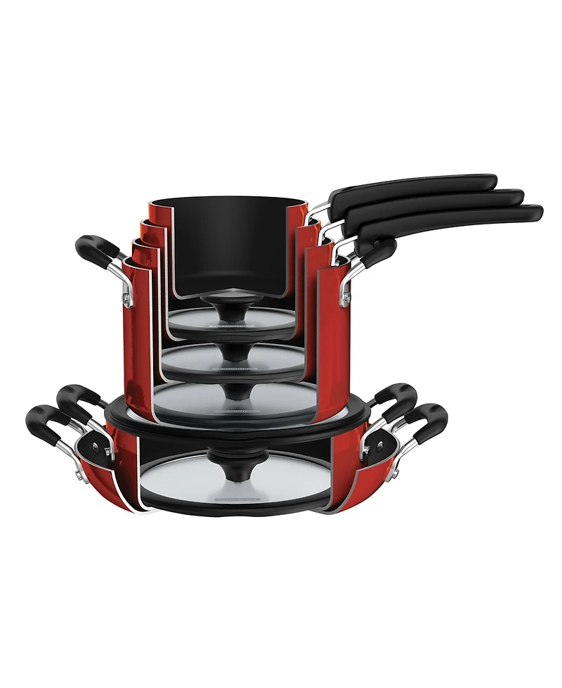 Tramontina Porcelain Enamel Heavy Gauge Aluminum Non Stick 11 Piece Cookware Set
