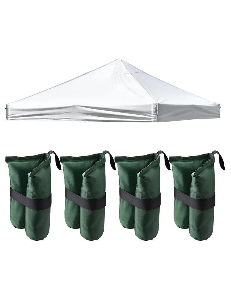 InstaHibit 10x10 Ft Pop up Canopy Top with 4 Sand Weight Bags Outdoor Camping