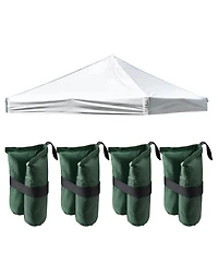 InstaHibit 10x10 Ft Pop up Canopy Top with 4 Sand Weight Bags Outdoor Camping