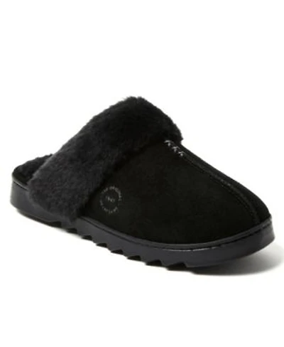 Dearfoams Womens Helena Genuine Suede Scuff House Shoe Slipper