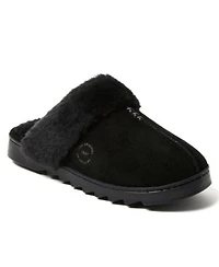 Dearfoams Womens Helena Genuine Suede Scuff House Shoe Slipper