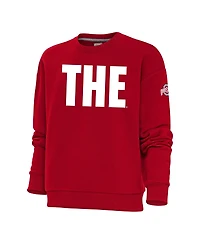 Antigua Women's Scarlet Ohio State Buckeyes Victory The Crewneck Pullover Sweatshirt