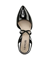 LifeStride Women's April Block Heel Ankle Strap Slingback Pumps