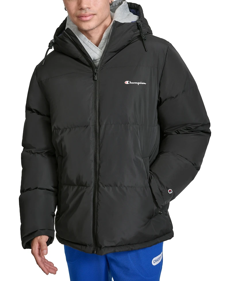Champion Men's Quilted Full-Zip Hooded Puffer Jacket
