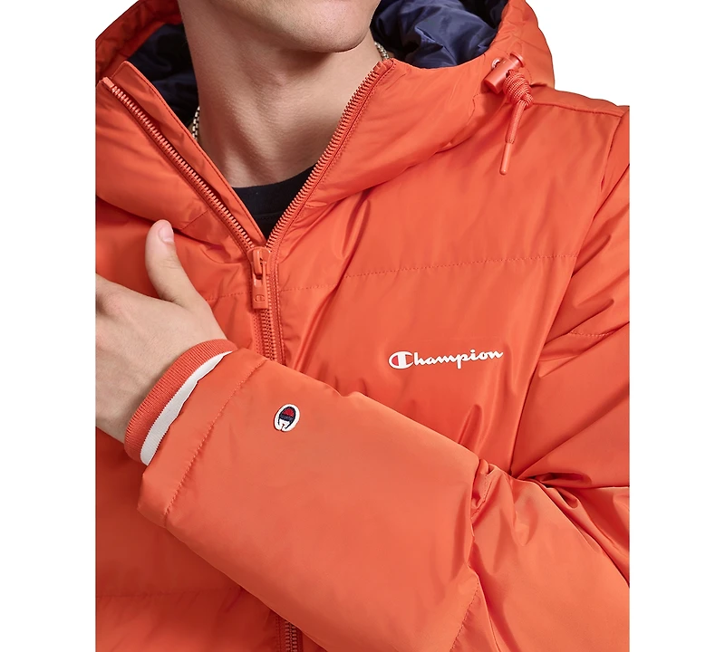 Champion Men's Quilted Full-Zip Hooded Puffer Jacket