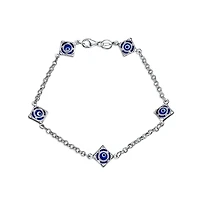 Bling Jewelry Turkish Navy Spiritual Protection Amulet Evil Eye Blue Evil Eye Charm Link Bracelet Sterling Silver 7.5 Inch