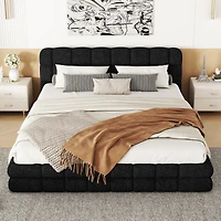 Streamdale Queen Size Upholstered Platform Bed, White