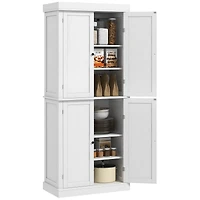 Homcom 72" Kitchen Pantry Storage Cabinet with 4 Doors, Wood Grain