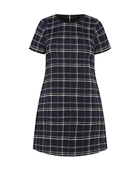 City Chic Plus Check Love Shift Mini Dress