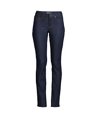 Lands' End Women's Mid Rise Straight Leg Blue Jeans