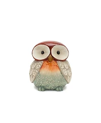 Slickblue Terra Cotta Owl Figurine With Glazed Accents (Set of 2)
