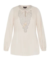 City Chic Women's Detail Neck Top