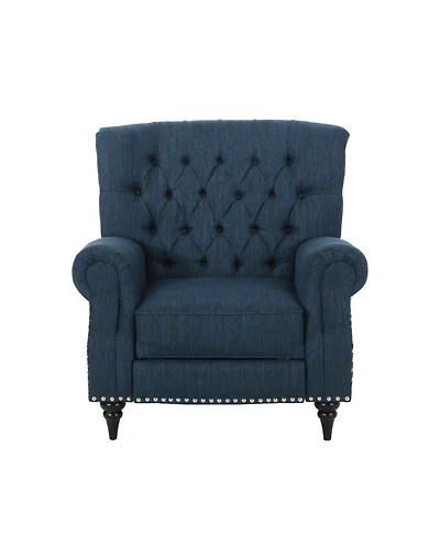 Streamdale Classic Style Navy Blue Fabric Push Back Chair