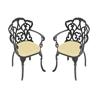 Streamdale Modern 350lbs Weight Capacity Aluminum & Black Armchair with Cushions