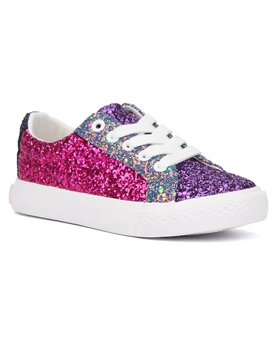 Olivia Miller Little Girls Glitter Low Top Sneakers
