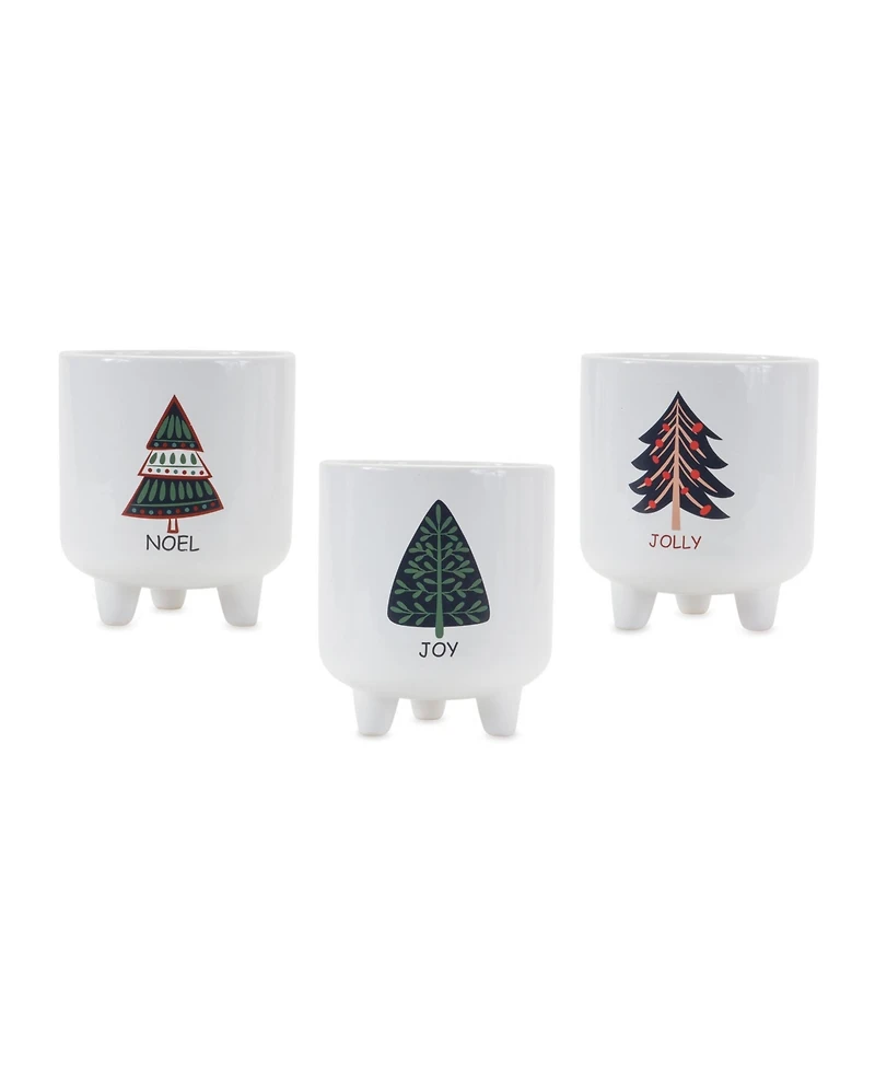 Slickblue Footed Pine Tree Planter (Set of 3)
