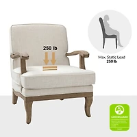 Rinaldo Wooden Upholstered Armchair with Legs