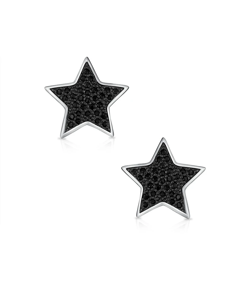 Bling Jewelry Patriotic Rock Star Sparkling Cubic Zirconia Micro Pave Cz Stud Earrings Sterling Silver