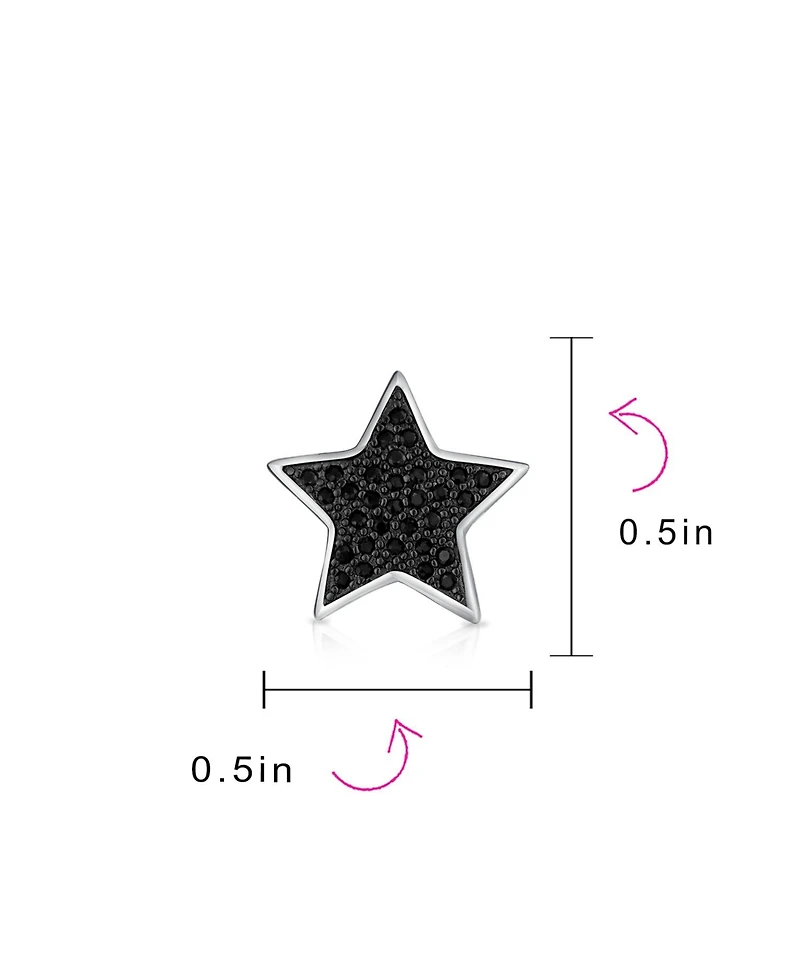 Bling Jewelry Patriotic Rock Star Sparkling Cubic Zirconia Micro Pave Cz Stud Earrings Sterling Silver
