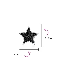Bling Jewelry Patriotic Rock Star Sparkling Cubic Zirconia Micro Pave Cz Stud Earrings Sterling Silver