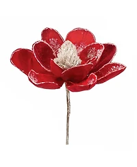 Slickblue Velvet Magnolia Stem With Silver Bead Accents (Set of 6)
