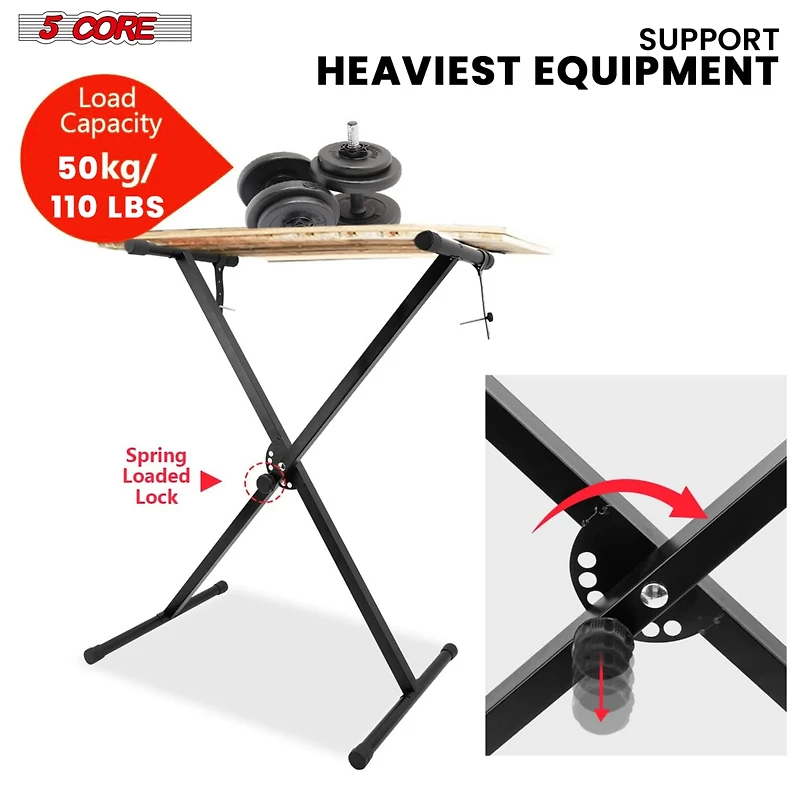 5 Core Keyboard Stand Digital Piano Riser Adjustable X Style Electric Key Board Casio Synth Holder