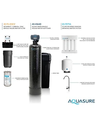 Aquasure 72,000 Grains Whole House Water Filtration Bundle with 75 Gpd Ro System, for 4-6 bathrooms