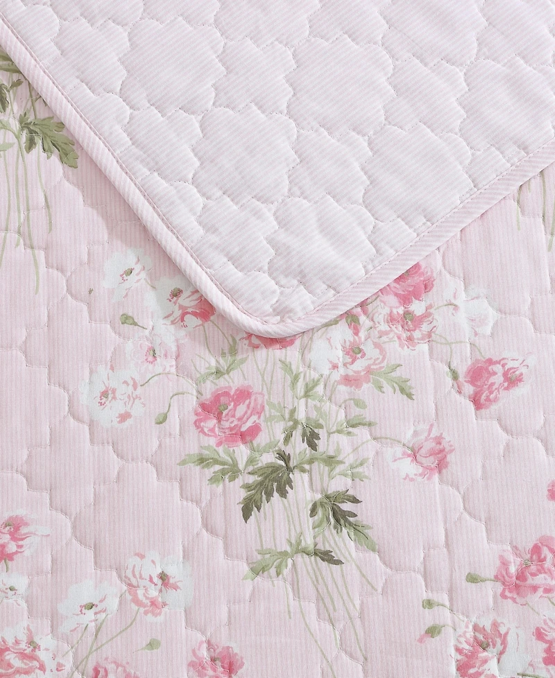 Laura Ashley Veronicas Bouquet Reversible 3 Piece Quilt Set, King