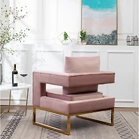 Streamdale Furniture Contemporary Upholstered Accent Arm Chair, Pink