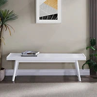 Streamdale Furniture Larwich White Solid Wood Slatted Bench