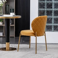 Streamdale Furniture Velvet Upholstery Dining Chair, Yellow