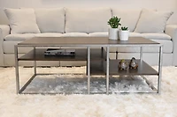 Streamdale Padena Metal and Wood Living Room Table Set (3-Piece)