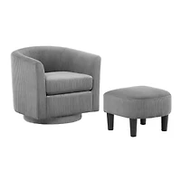 Simplie Fun Cozy 360° Swivel Accent Chair with Ottoman Comfort and Style