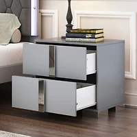 Streamdale Grey Nightstand Compact, Stylish Storage