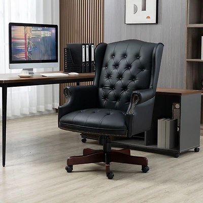 Streamdale Furniture Pneumatic height adjustable office chair with plush leather