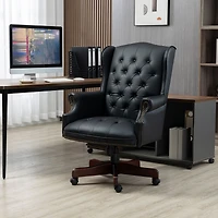 Streamdale Furniture Pneumatic height adjustable office chair with plush leather