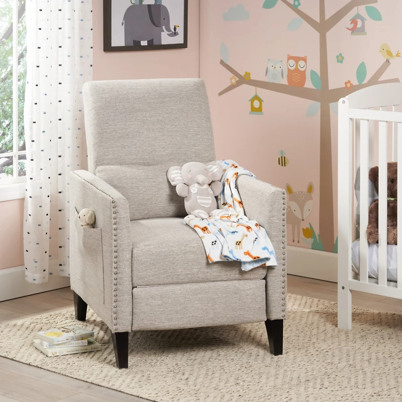 Streamdale Contemporary Push-Back Recliner with Nailhead Accents for Relaxation