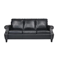 Streamdale Contemporary Faux Leather Upholstered Sofa with Nailhead Accents
