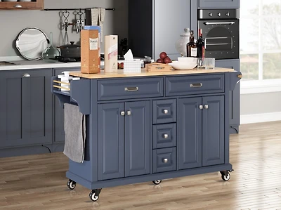 Streamdale Cambridge Natural Wood Top Kitchen Island with Storage